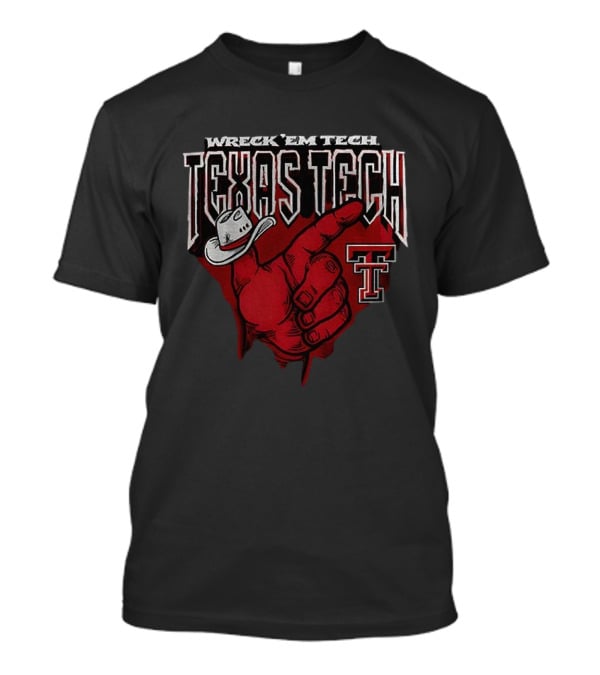 Wreck 'Em Tech Texas Tech Red Raiders Cowboy Hand Sign T-Shirt
