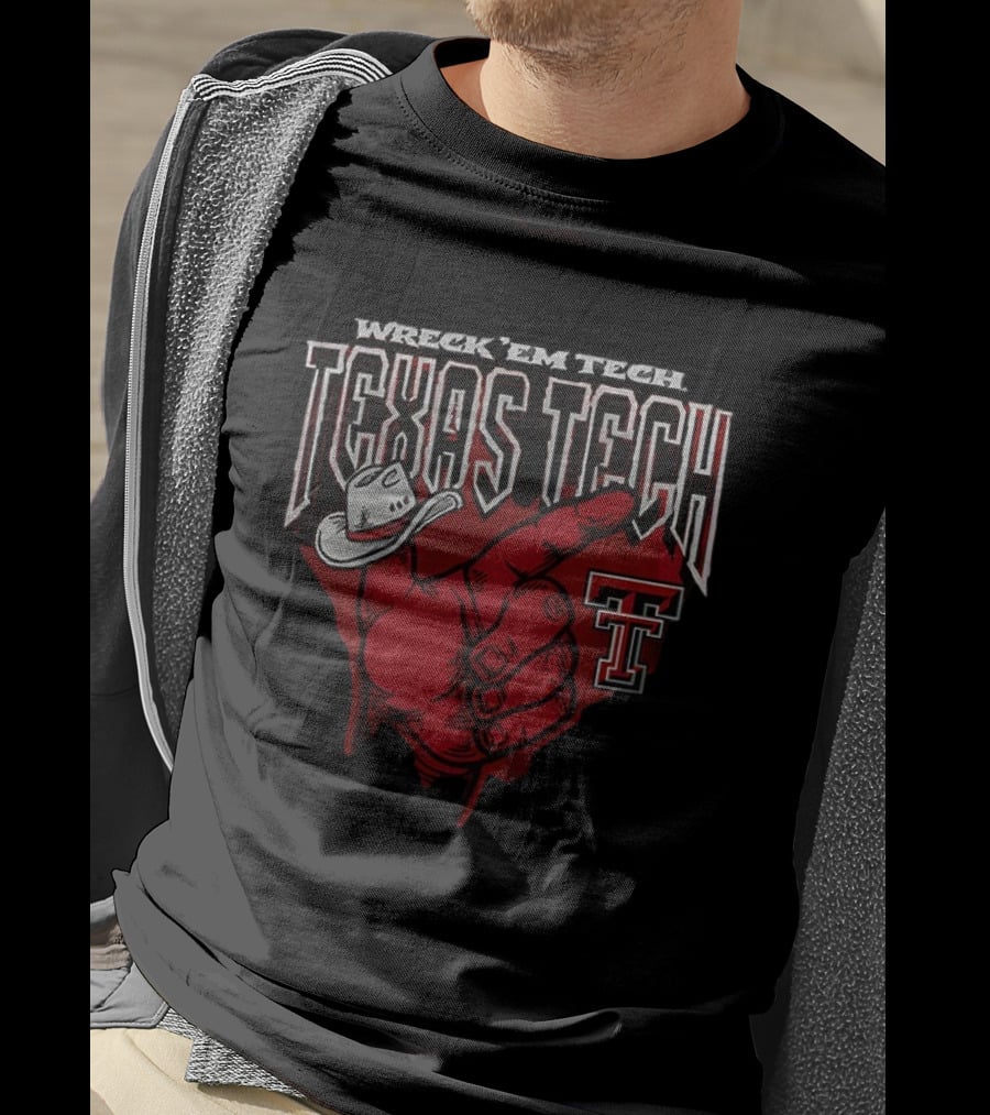 Wreck 'Em Tech Texas Tech Red Raiders Cowboy Hand Sign T-Shirt