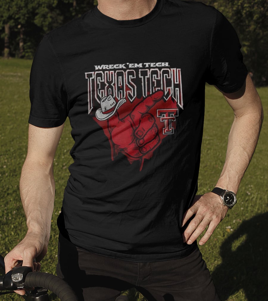 Wreck 'Em Tech Texas Tech Red Raiders Cowboy Hand Sign T-Shirt