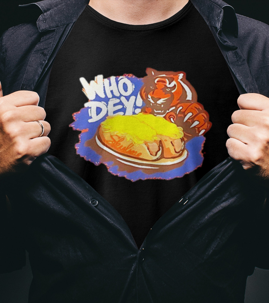 Who Dey Cincinnati Bengals Tiger Skyline Chili T-Shirt