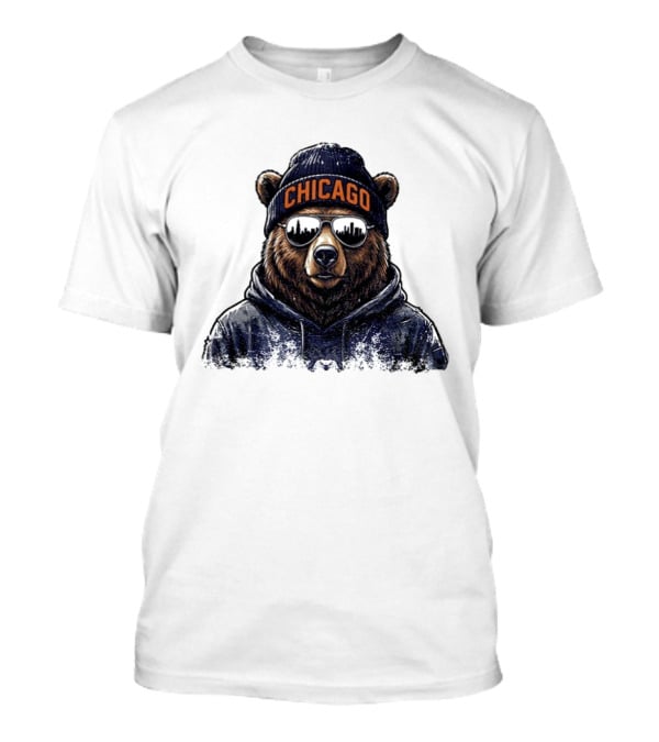 Chicago Bear Football Mascot Sunglasses Beanie Hat T-Shirt