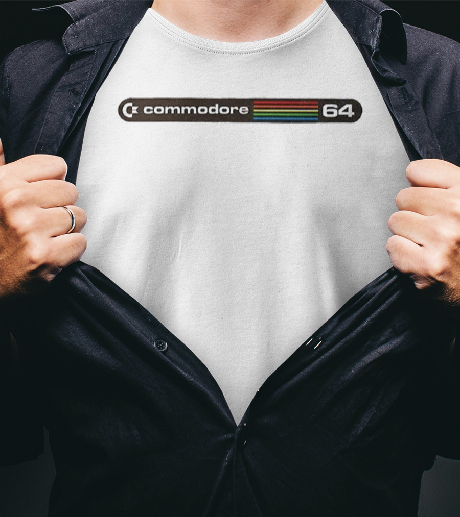 Commodore 64 Retro C64 Rainbow Stripes T-Shirt
