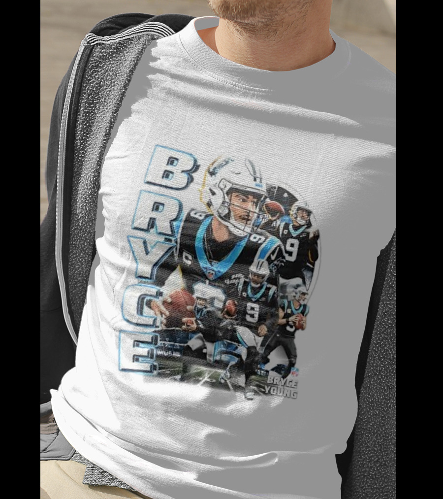 Bryce Young Carolina Panthers NFL Quarterback Football Collage T-Shirt