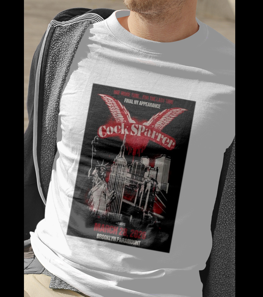Cock Sparrer Final NY Appearance Brooklyn Paramount March 28 2026 Statue Of Liberty Empire State Building T-Shirt