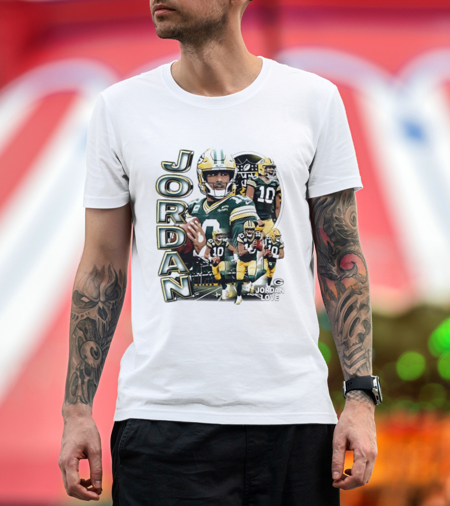 Green Bay Packers Jordan Love Player Montage T-Shirt