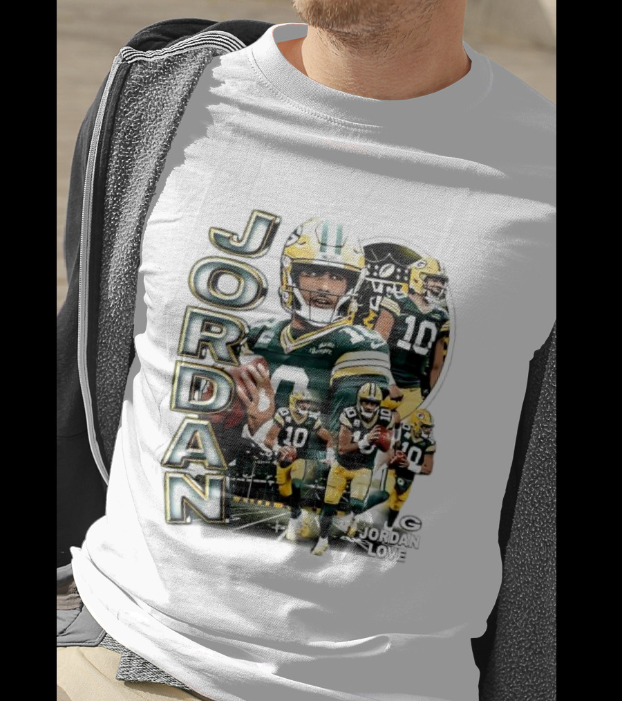 Green Bay Packers Jordan Love Player Montage T-Shirt
