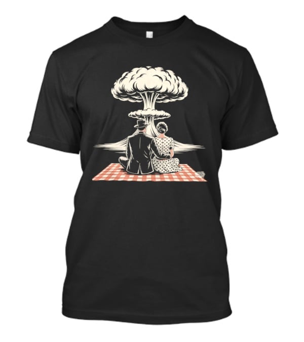 Atomic Picnic Romance End Of The World Mushroom Cloud Couple T-Shirt