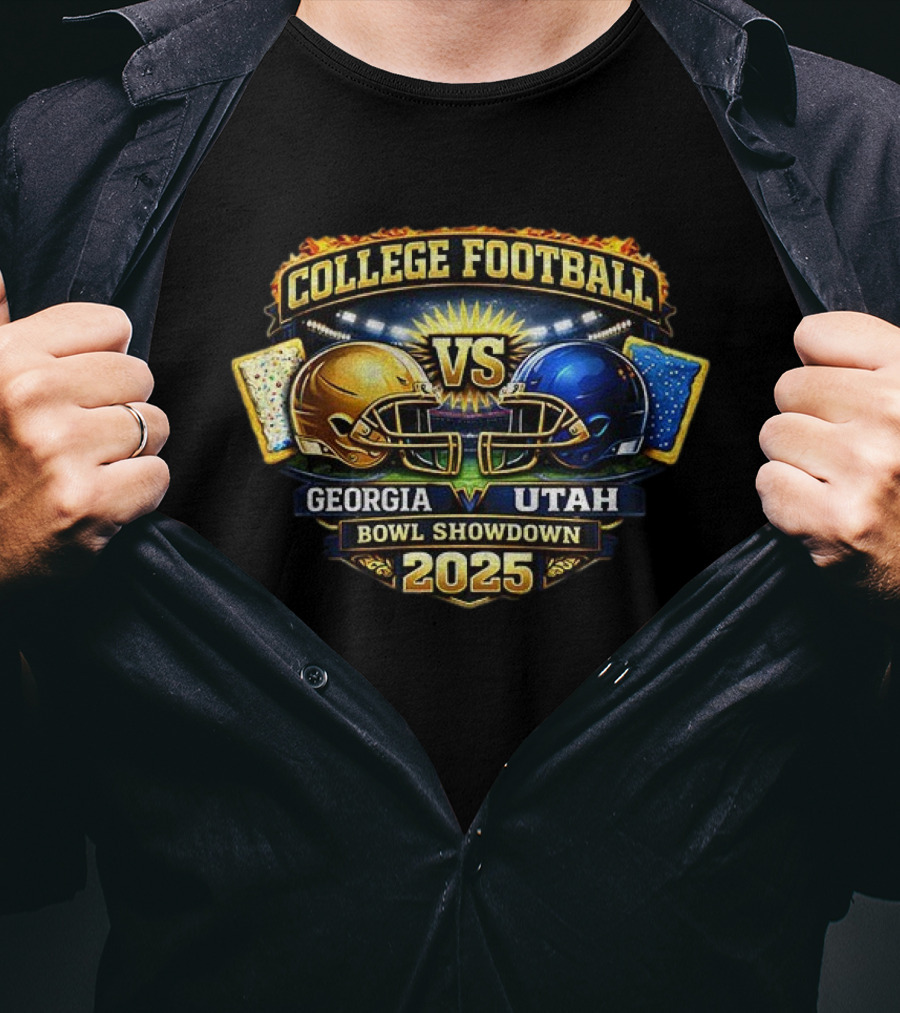 Georgia Tech Yellow Jackets Vs Utah Utes College Football Bowl Showdown 2025 T-Shirt