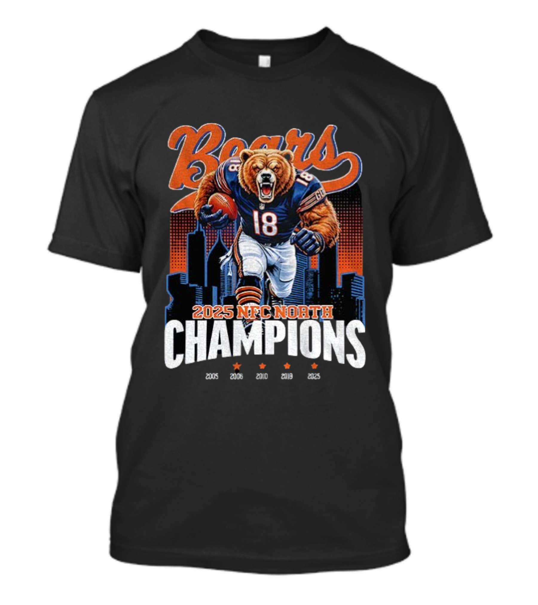 Chicago Bears NFC North Champions 2025 Football Team Victory Celebration T-Shirt
