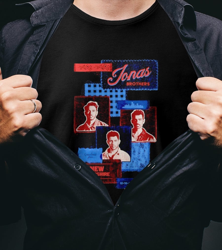Jonas Brothers Greetings Your Hometown Manchester NH 12 18 25 SNHU Arena New Hampshire T-Shirt