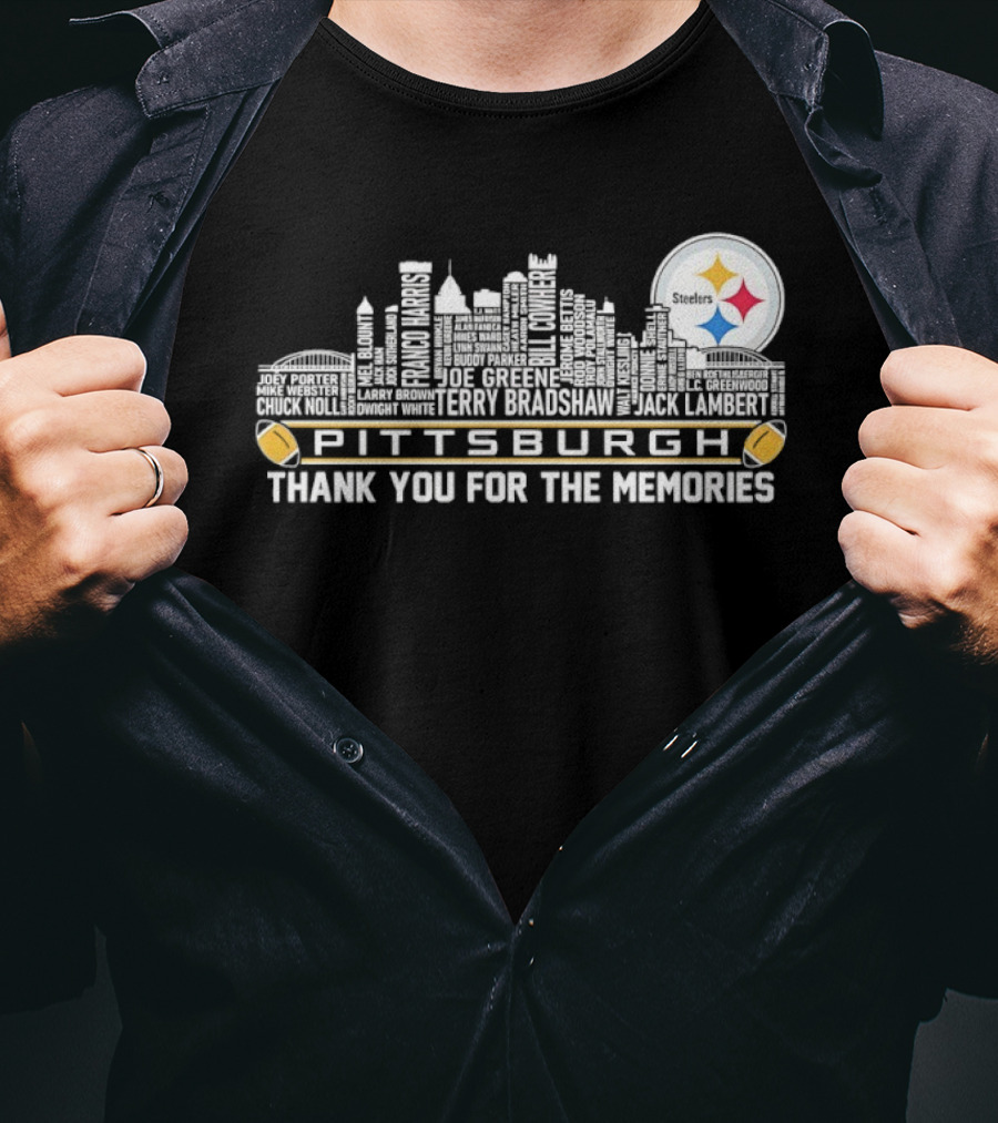 Pittsburgh Steelers Thank You For The Memories Legends City Skyline T-Shirt
