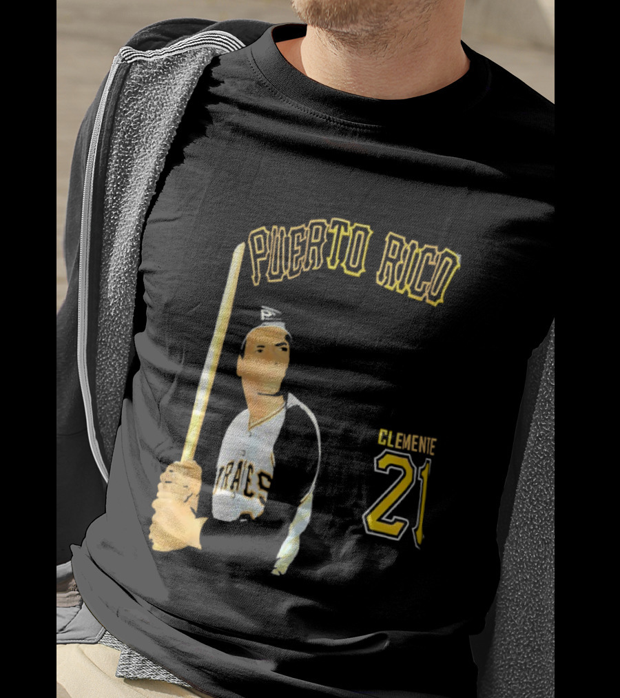 Puerto Rico Roberto Clemente 21 Pittsburgh Pirates Baseball T-Shirt