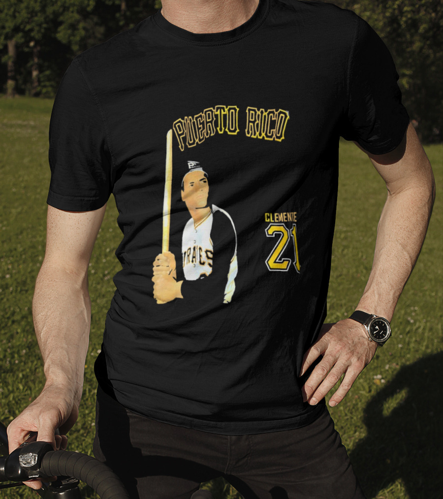 Puerto Rico Roberto Clemente 21 Pittsburgh Pirates Baseball T-Shirt