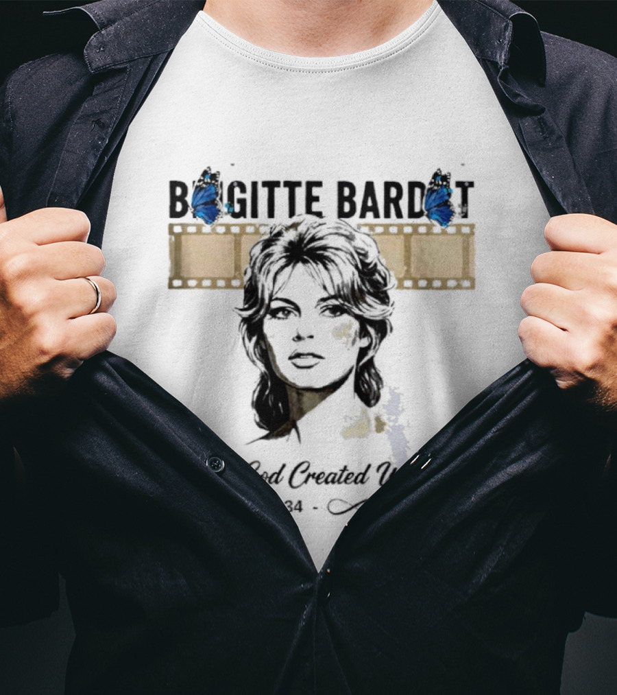 Brigitte Bardot And God Created Woman 1934 Forever Butterfly Filmstrip T-Shirt