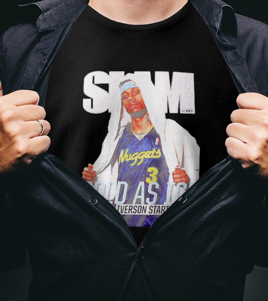 Slam Allen Iverson Cold As Ice Nuggets 3 Iverson Starts Fresh T-Shirt