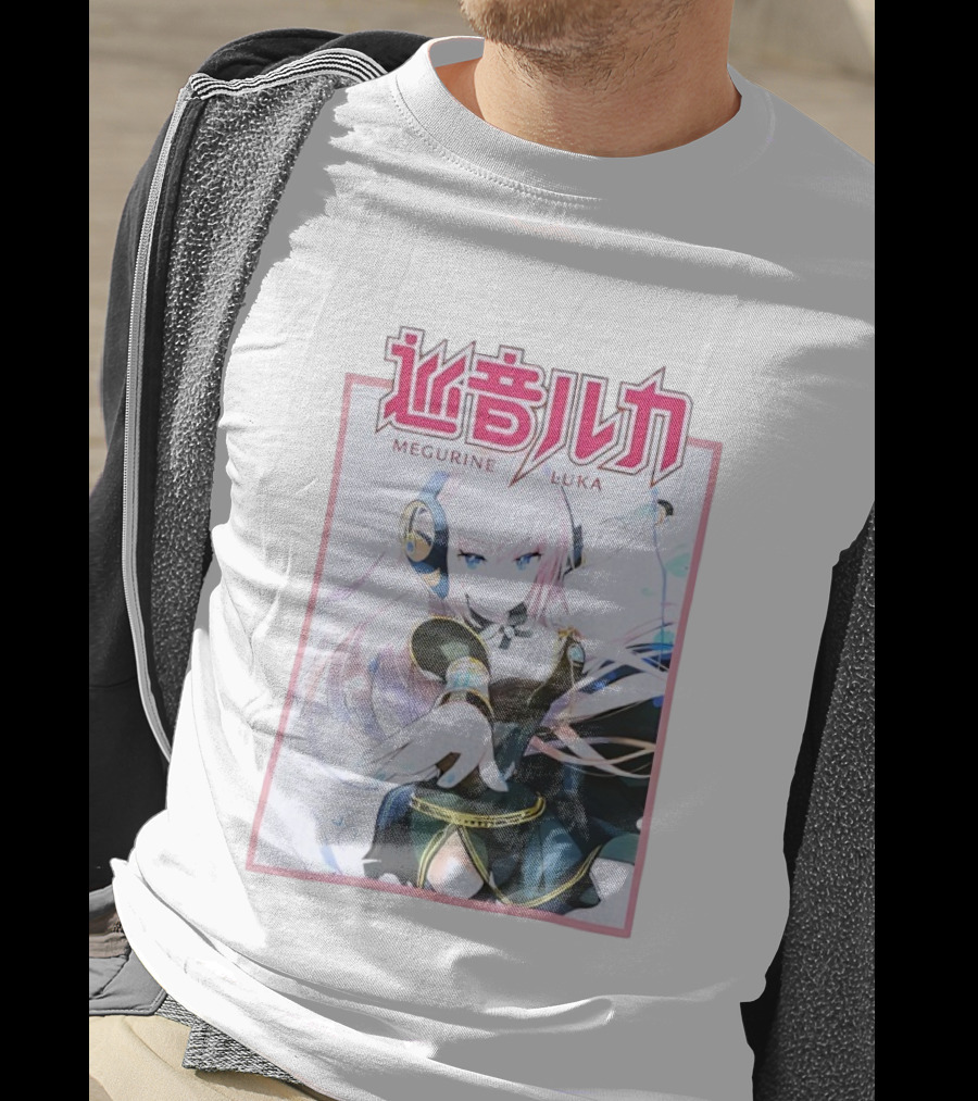 Megurine Luka Anime Vocaloid Headphones And Outfit T-Shirt