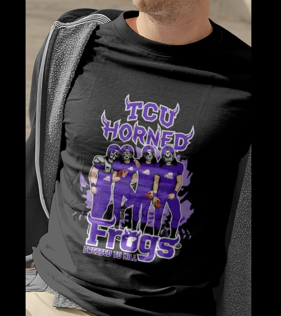 TCU Horned Frogs Dressed To Kill Football Team Purple Fan T-Shirt