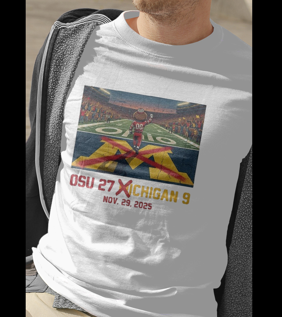 Brutus Ohio State Vs Michigan Erase The M OSU 27 Michigan 9 Nov 29 2025 T-Shirt