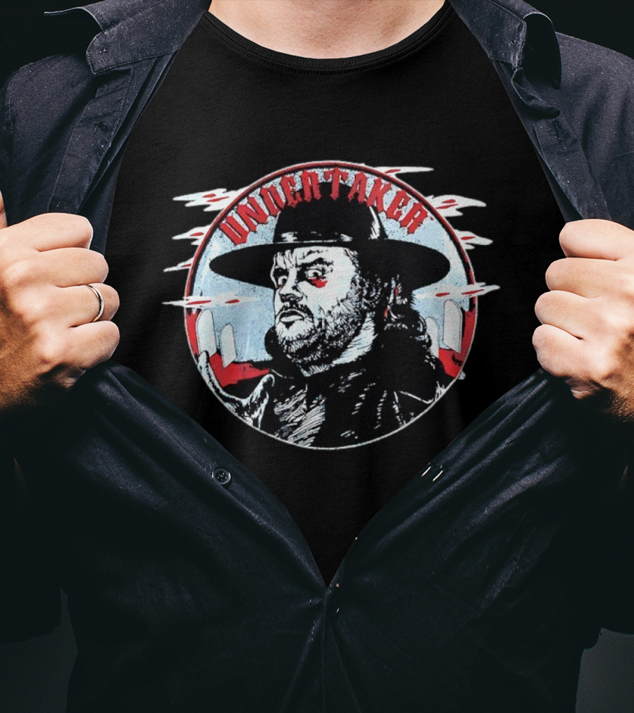 The Undertaker WWE Vintage Tombstone And Hat Iconic Image T-Shirt