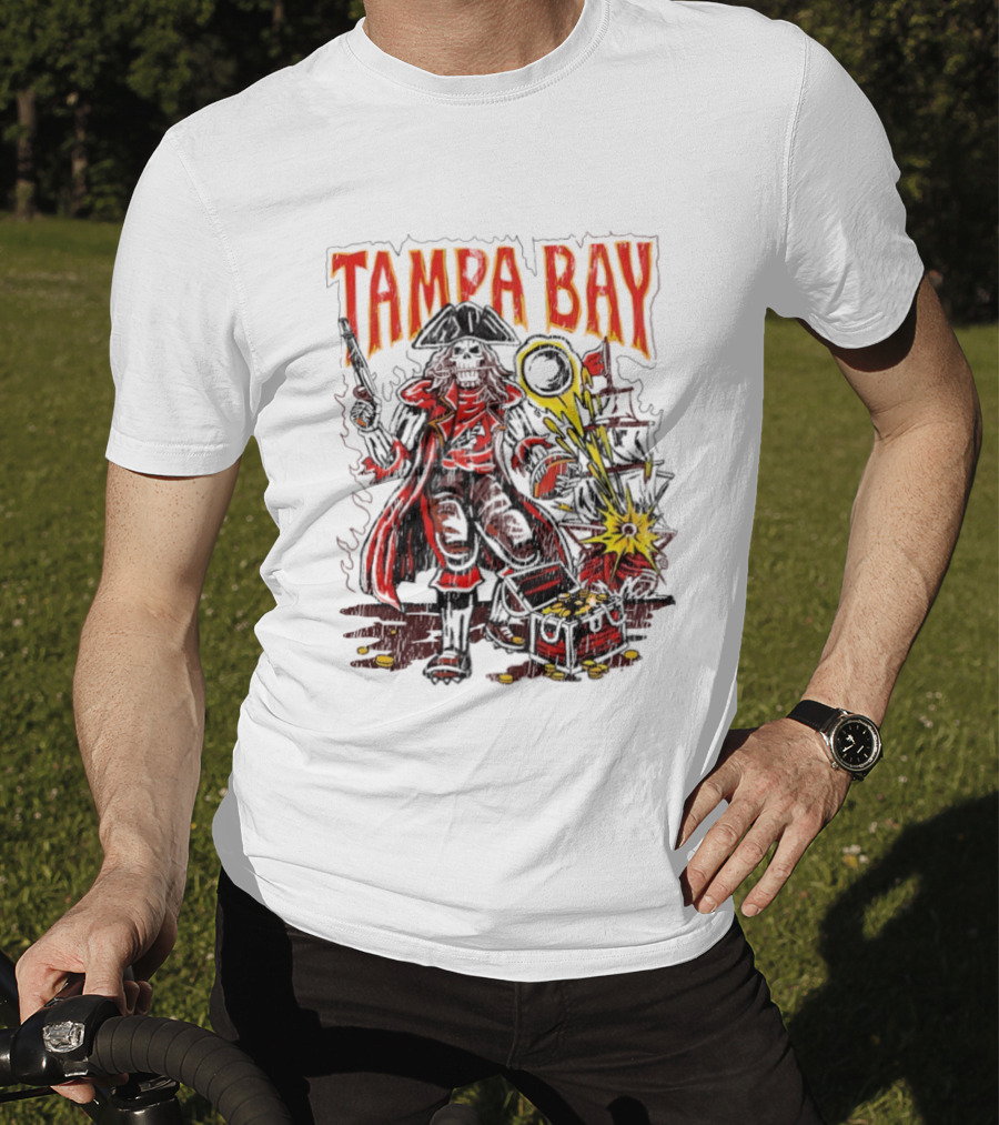 Tampa Bay Pirate Skeleton Exploding Cannonball T-Shirt