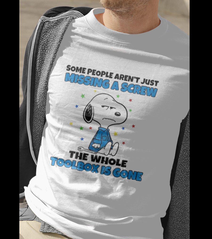 Snoopy Missing A Screw Toolbox Is Gone Stars T-Shirt