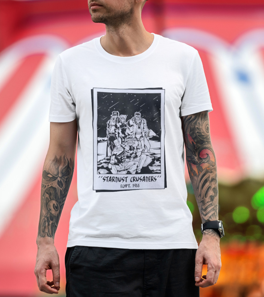 Stardust Crusaders Egypt 1988 Characters Group Scene T-Shirt