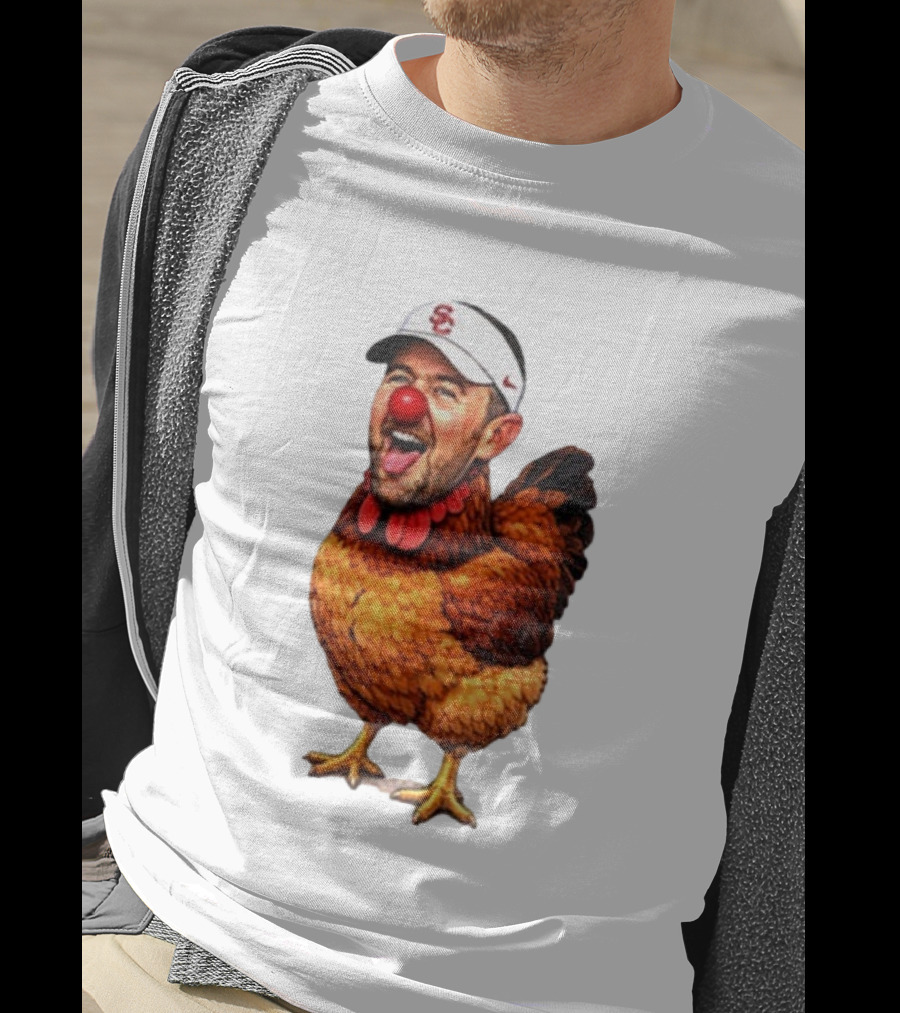USC Coach Lincoln Riley Chicken Parody With Red Nose Clown Face T-Shirt