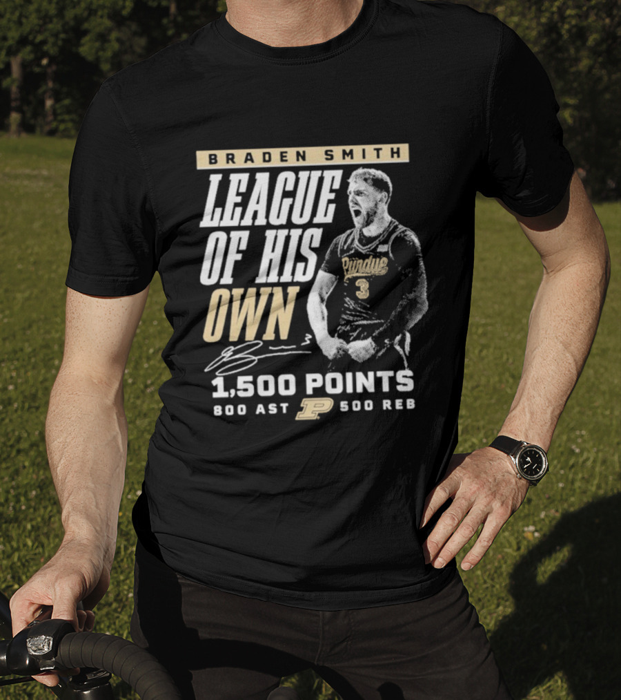 Braden Smith League Of His Own 1500 Points 800 Ast 500 Reb Purdue Boilermakers T-Shirt