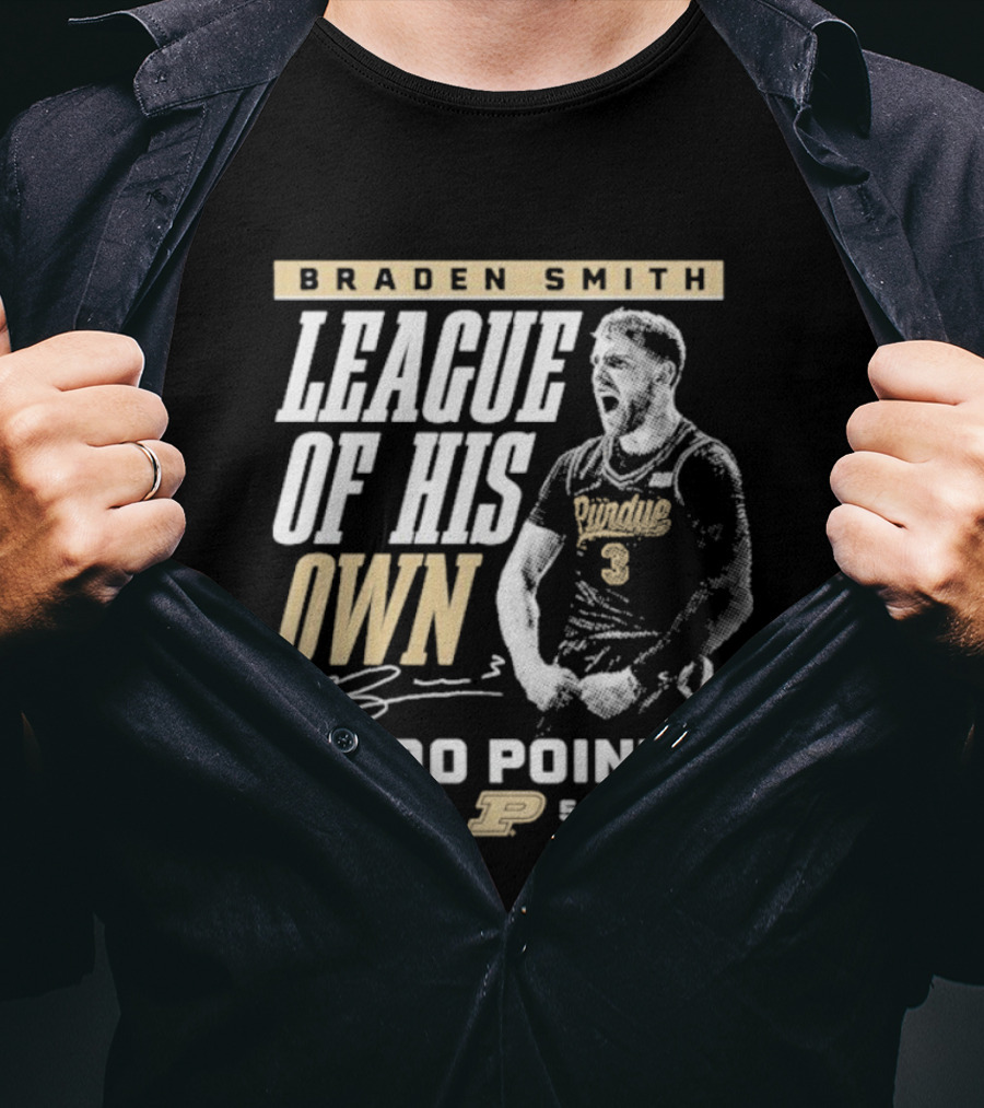 Braden Smith League Of His Own 1500 Points 800 Ast 500 Reb Purdue Boilermakers T-Shirt