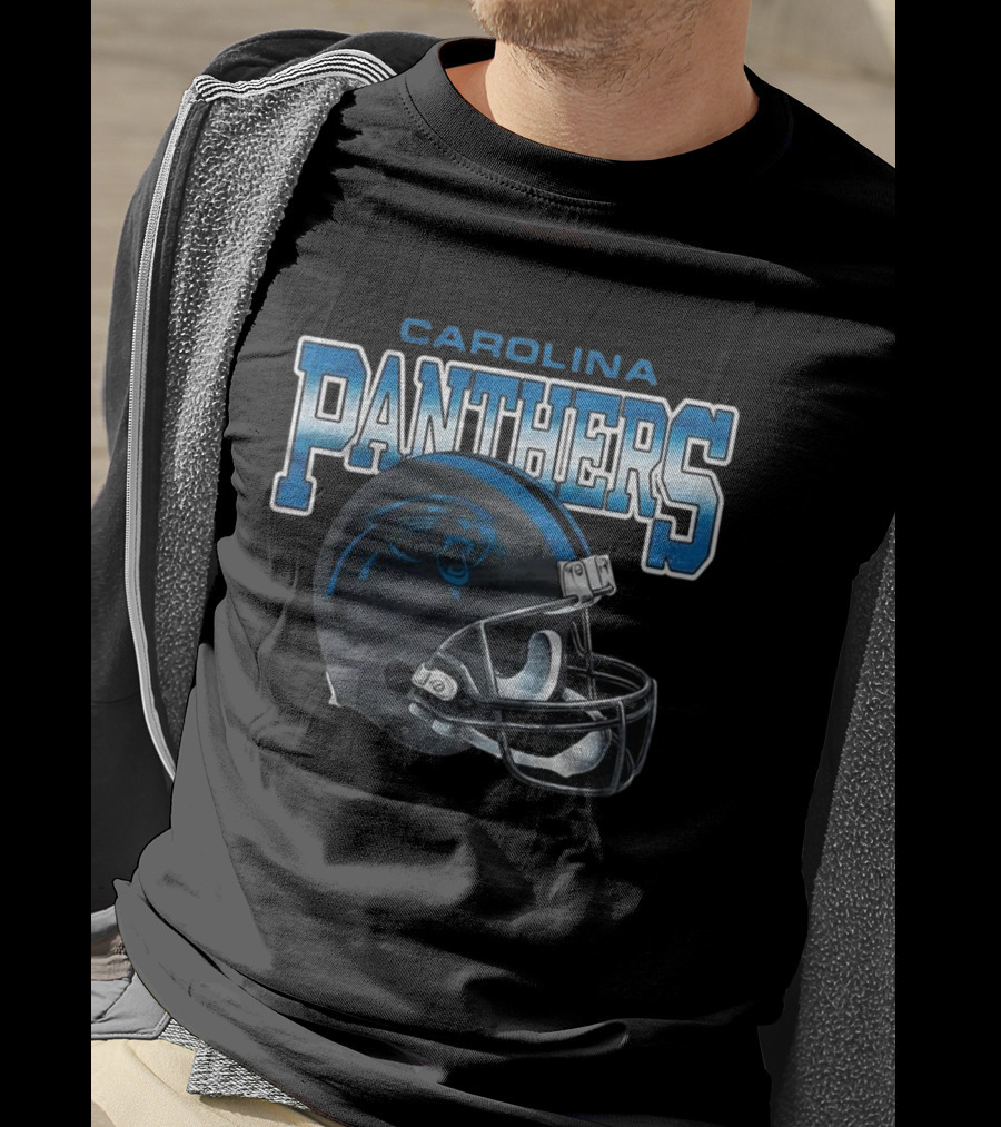 Carolina Panthers Gradient Helmet Football Lover T-Shirt