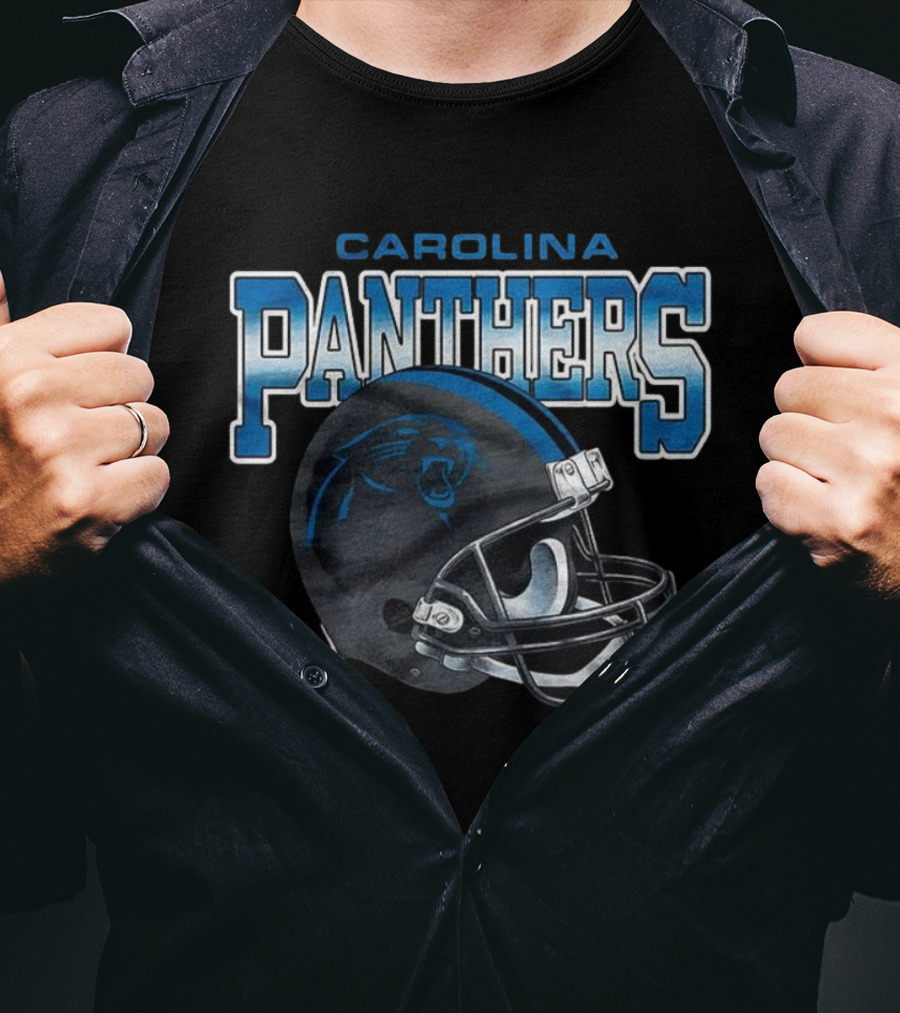 Carolina Panthers Gradient Helmet Football Lover T-Shirt