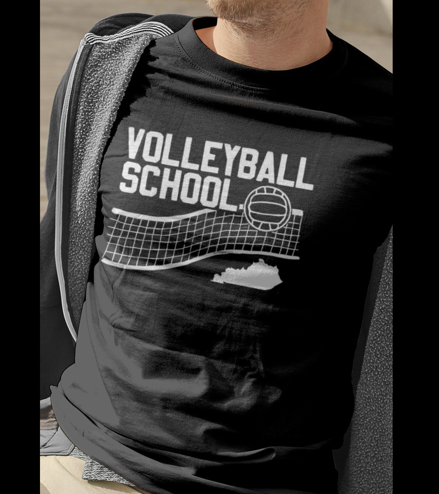 Kentucky Volleyball School Ball And Net Graphic As State T-Shirt