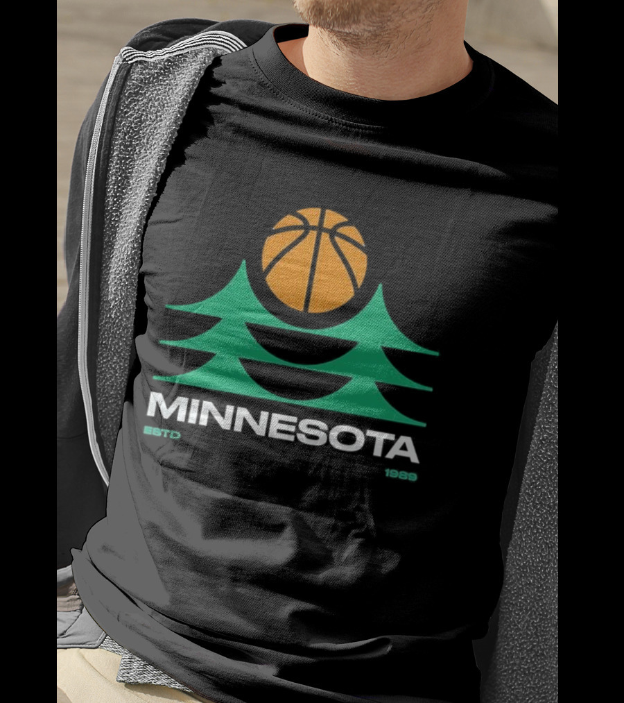 Minnesota Timberwolves Basketball Pine Trees Estd 1989 T-Shirt