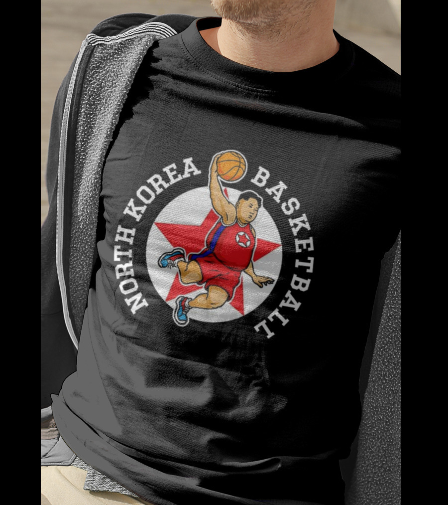 North Korea Basketball Rocketman Kim Dunk Star T-Shirt