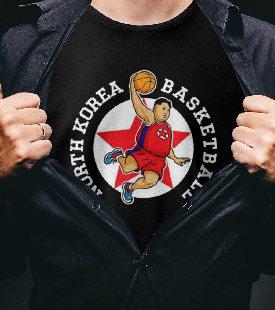 North Korea Basketball Rocketman Kim Dunk Star T-Shirt