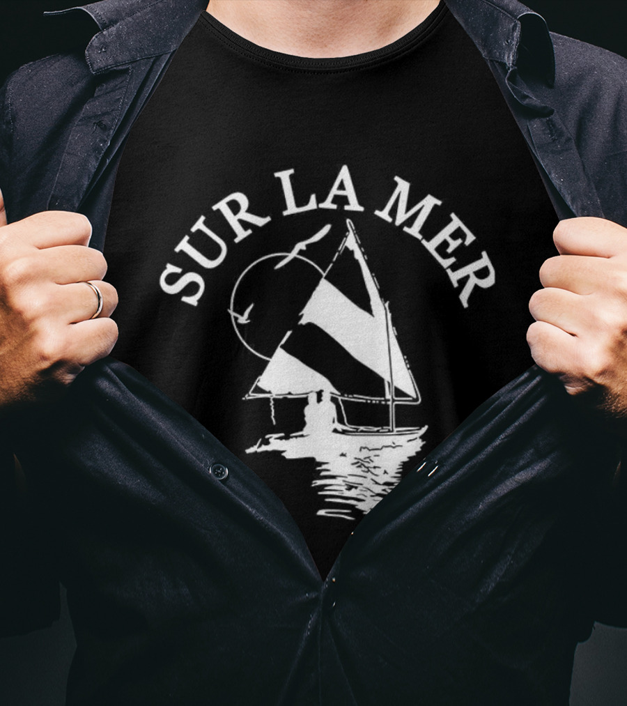 Sur La Mer Sailboat Nautical Adventure T-Shirt