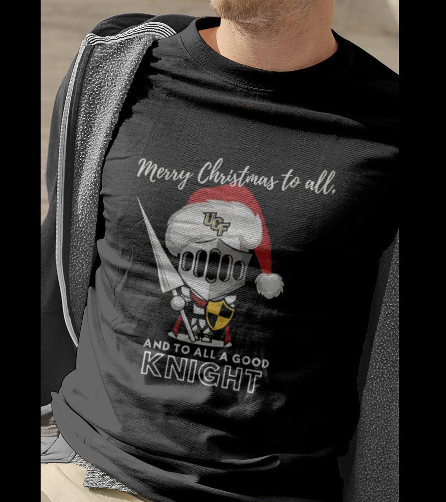 UCF Knight Merry Christmas To All And To All A Good Knight Santa Hat T-Shirt