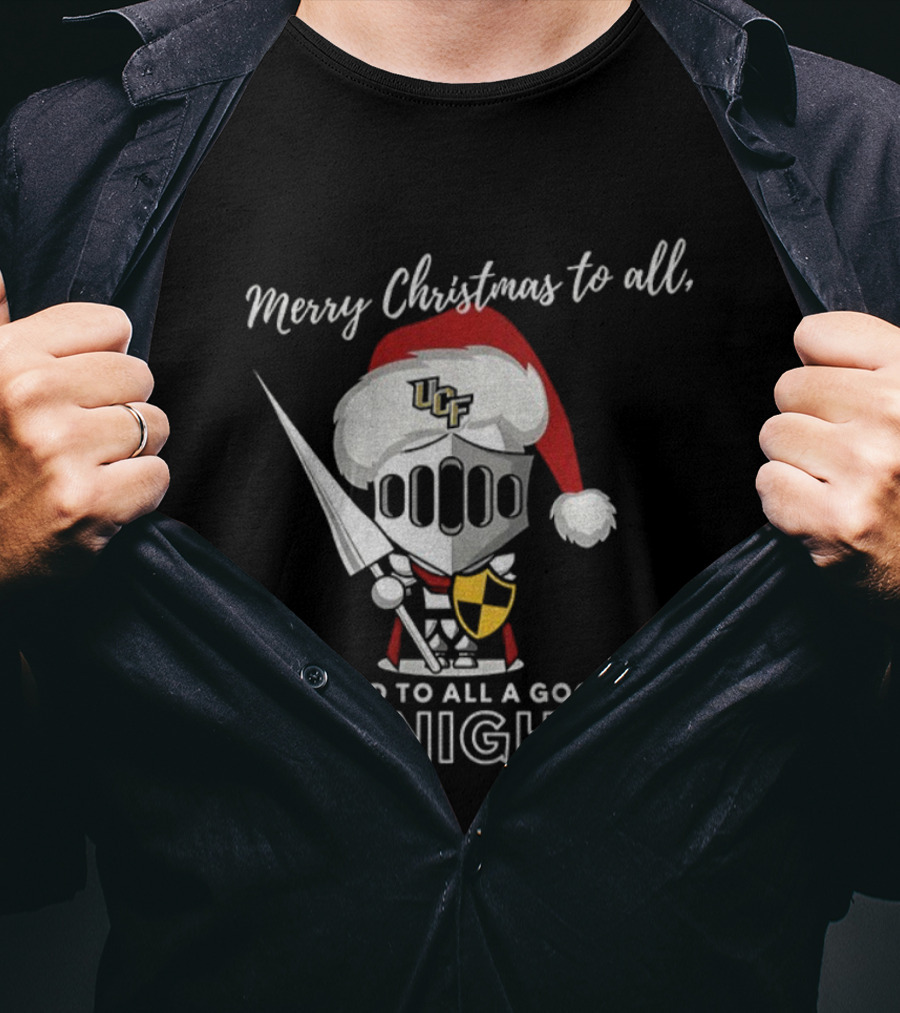 UCF Knight Merry Christmas To All And To All A Good Knight Santa Hat T-Shirt