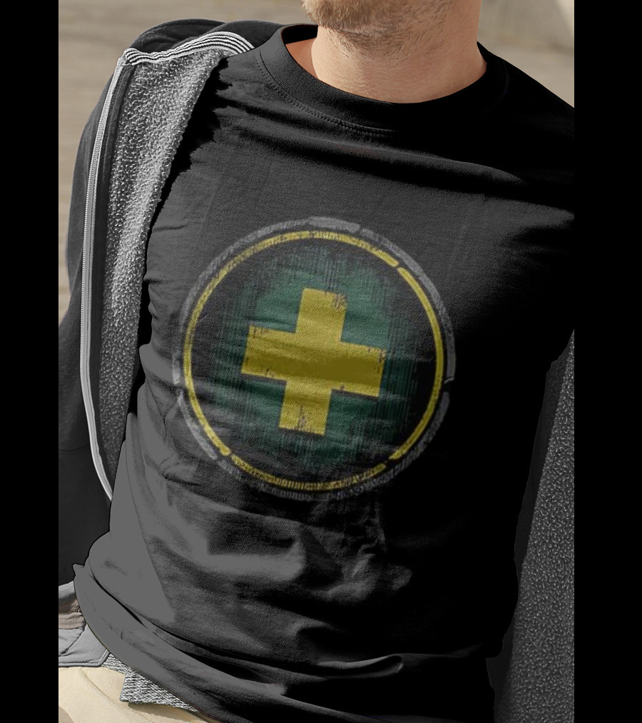 Wow Dungeon Role Heal Iconic Yellow Cross T-Shirt
