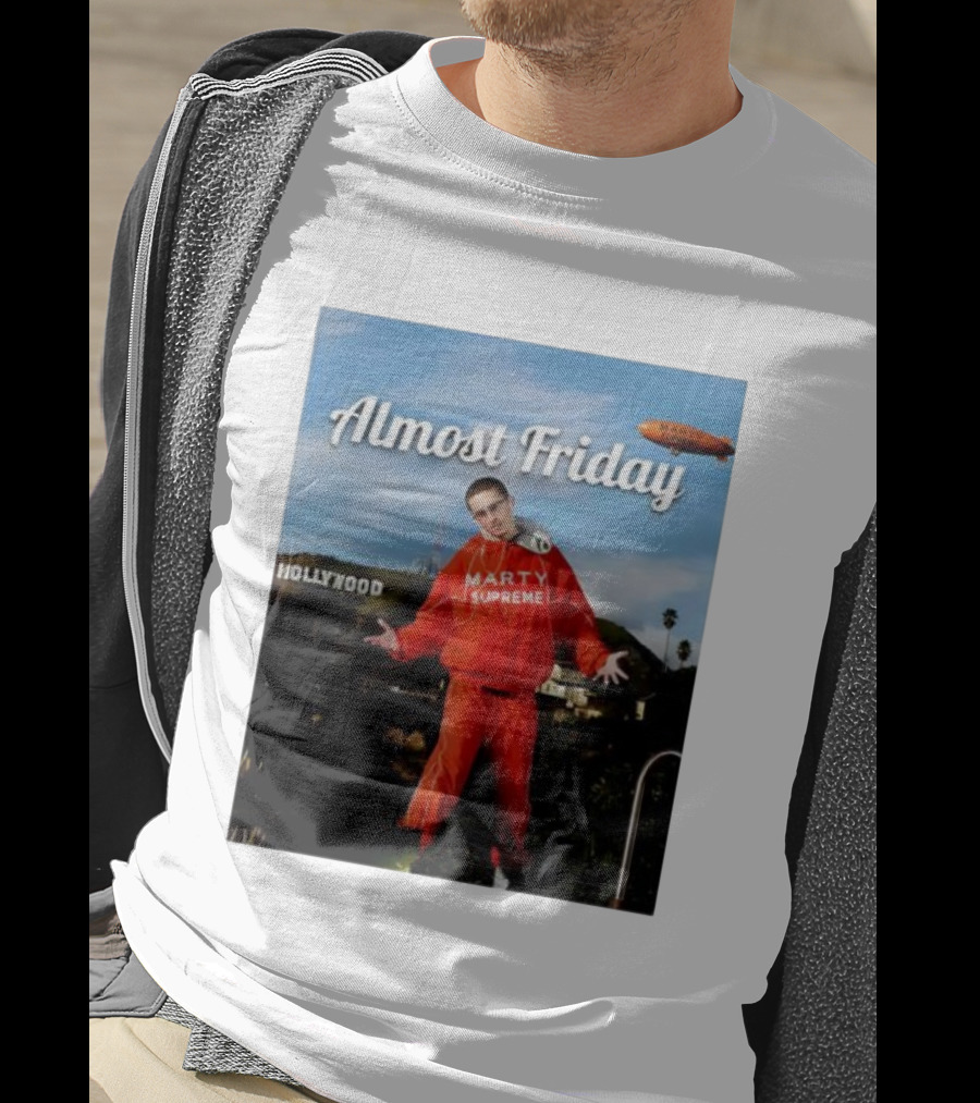 Almost Friday Marty Supreme Hollywood Hills Sky Blimp T-Shirt