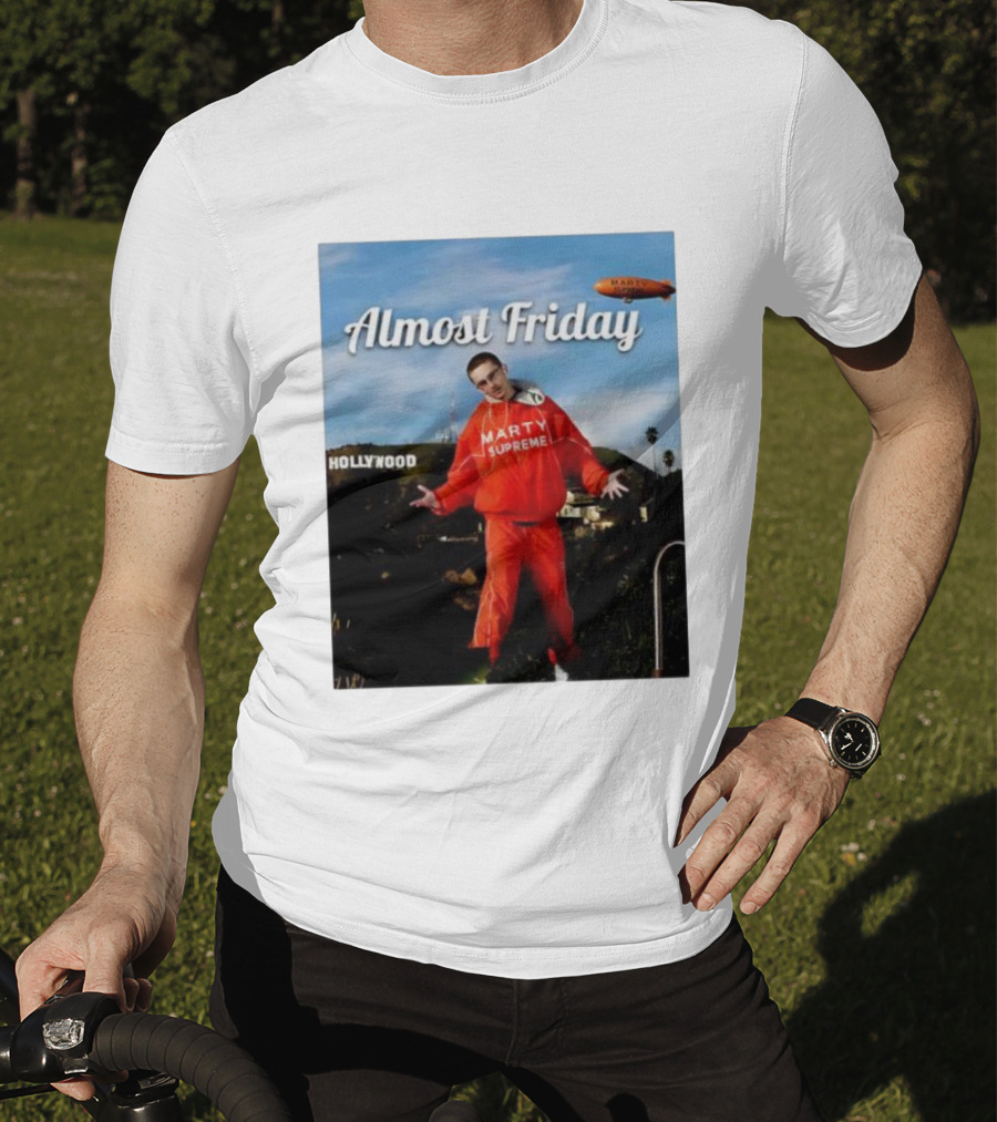 Almost Friday Marty Supreme Hollywood Hills Sky Blimp T-Shirt