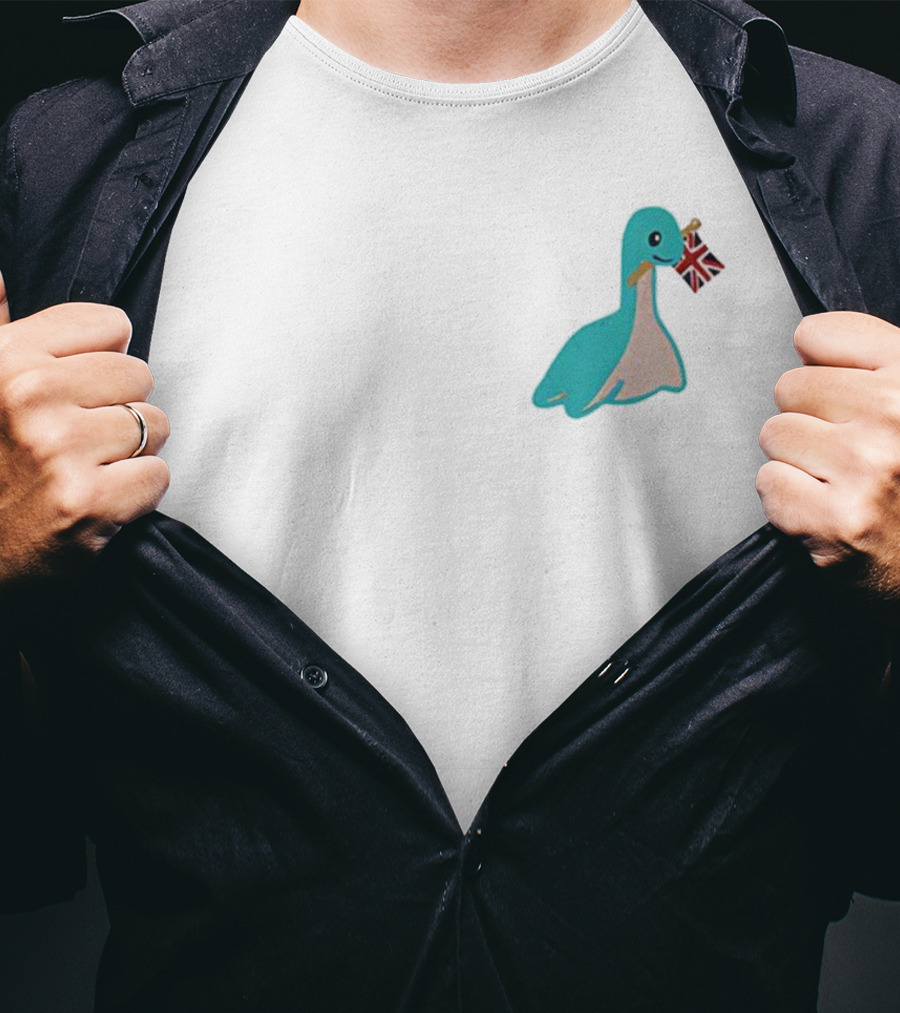 Cute Nessie Loch Ness Dinosaurs British Flag Union Jack T-Shirt