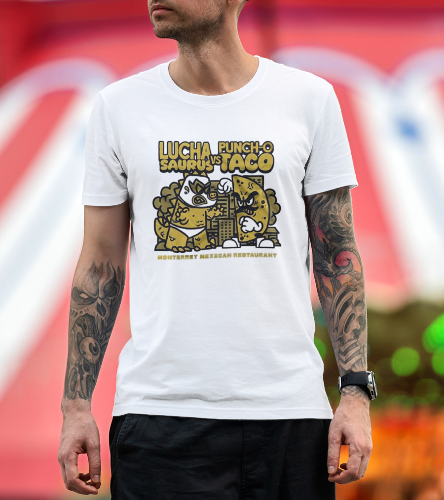 Lucha Saurus vs Punch O Taco Monterrey Mexican Artistry T-Shirt