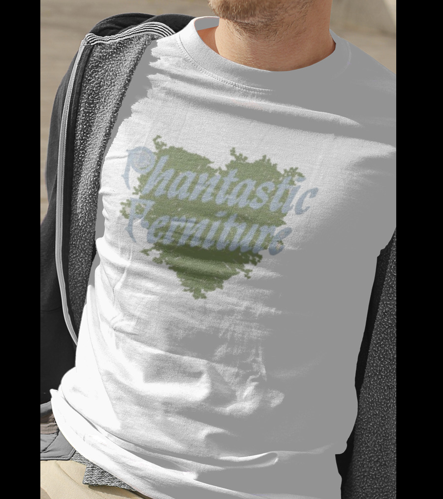 Phantastic Ferniture Green Heart Textured Lettering T-Shirt