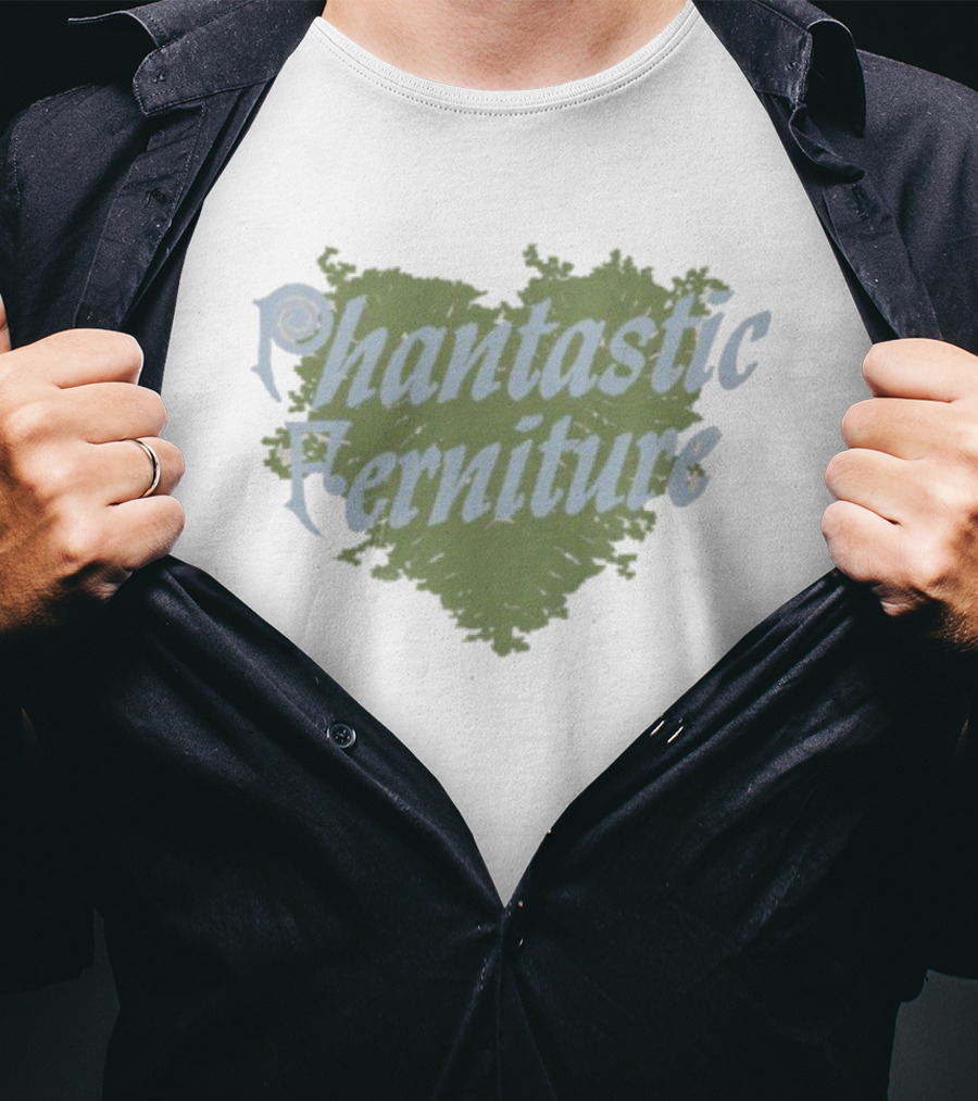 Phantastic Ferniture Green Heart Textured Lettering T-Shirt