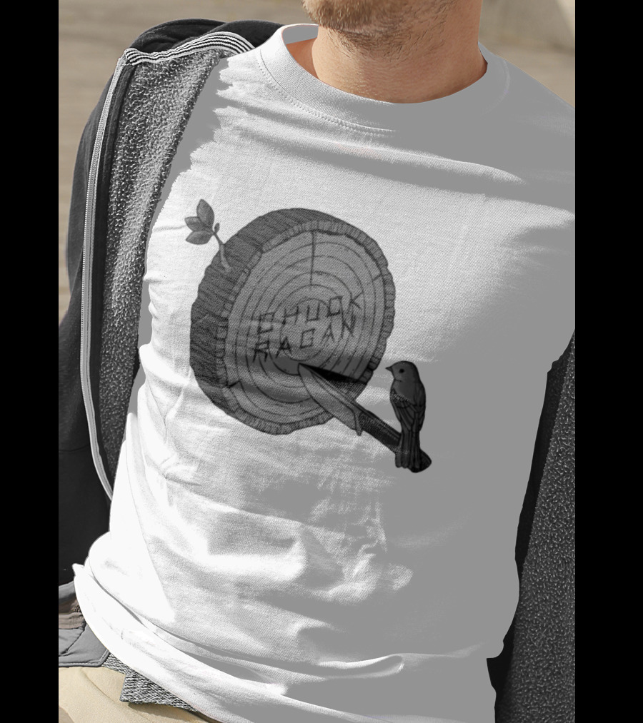 Chuck Ragan Target Practice Woodblock Bird Knife T-Shirt