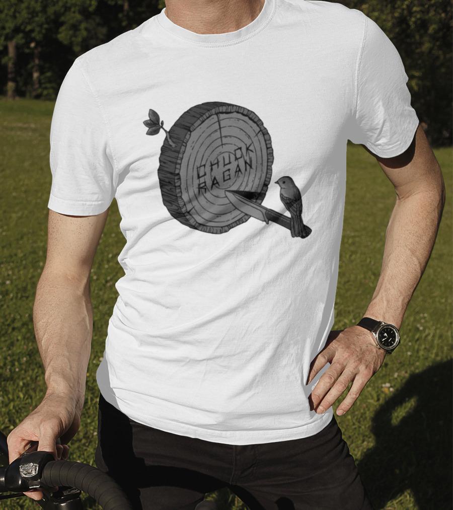 Chuck Ragan Target Practice Woodblock Bird Knife T-Shirt