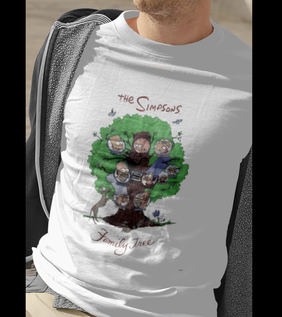 The Simpsons Family Tree Illustration With Iconic Characters Doubling As Branches T-Shirt