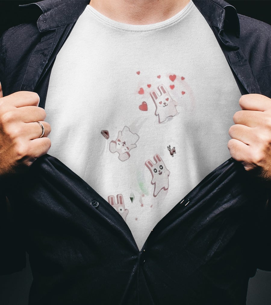 The Sims Freezer Bunny Rainbow Colorful Cute Playful T-Shirt