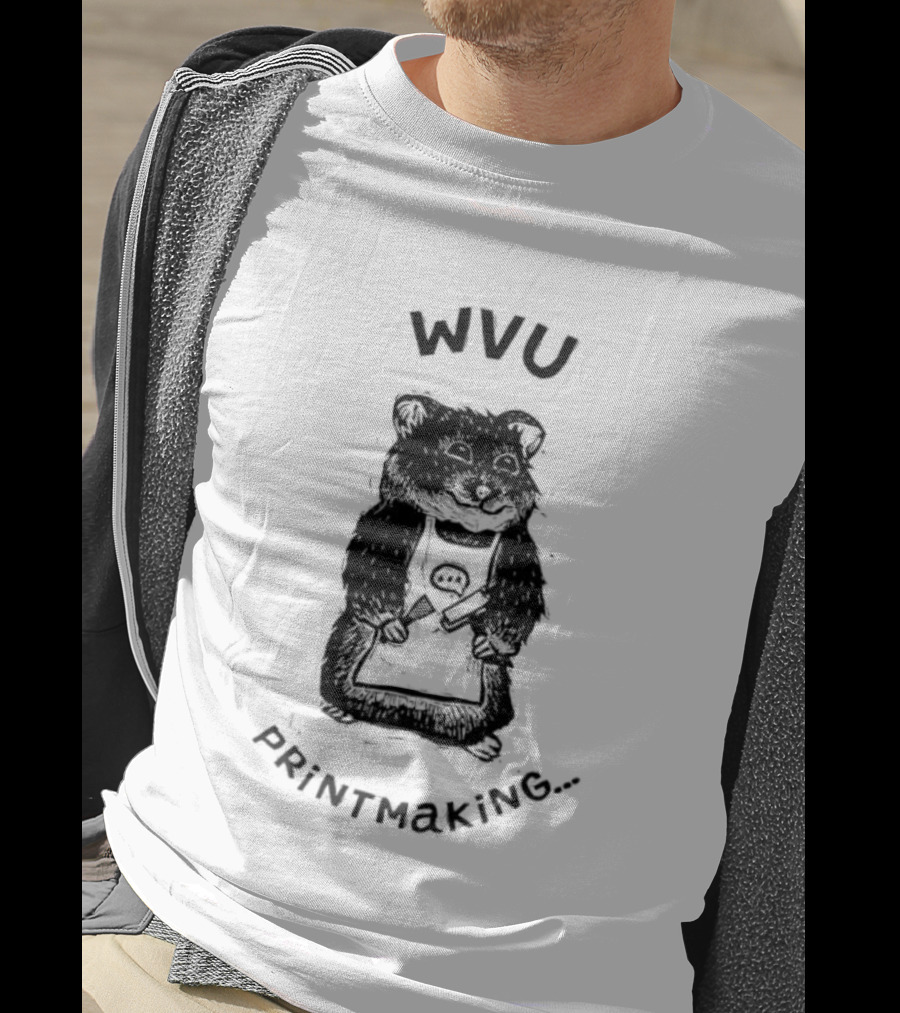 WVU Engraved Hamster Chef Printmaking T-Shirt
